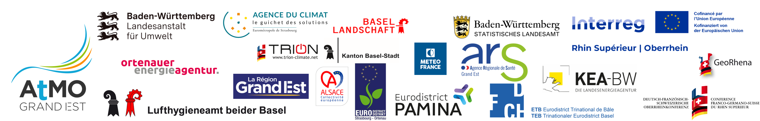 Beteiligte Partner am Projekt Atmo-Rhena PLUS